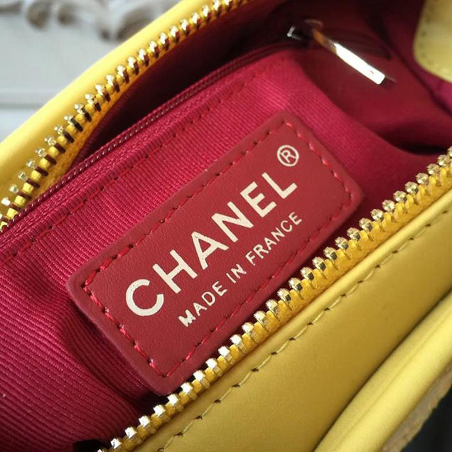Chanel Gabrielle Hobo Bag Small 20cm Python Leather Fall Winter 2017 Act 2 Collection Yellow