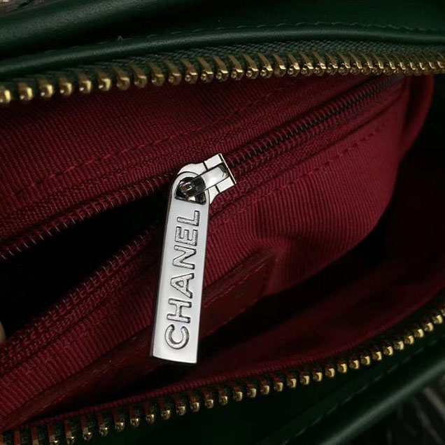 Chanel Gabrielle Hobo Bag Small 20cm Python Leather Fall Winter 2017 Act 2 Collection Green Copper