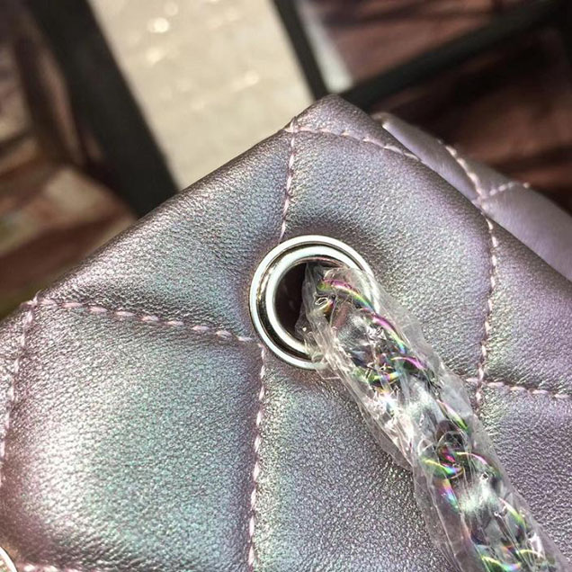 Chanel Gabrielle Backpack Bag Small 23cm Lambskin Leather Fall Winter 2017 Act 2 Collection Purple Iridescent