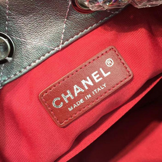 Chanel Gabrielle Backpack Bag Small 23cm Lambskin Leather Fall Winter 2017 Act 2 Collection Purple Iridescent