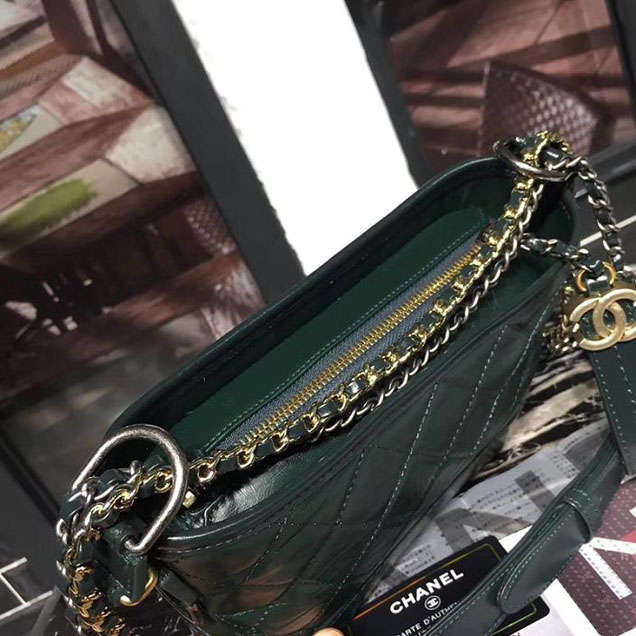 Chanel Gabrielle Hobo Bag Small 20cm Lambskin Leather Fall Winter 2017 Act 2 Collection Green