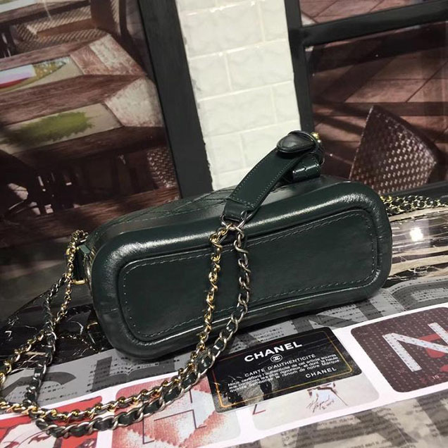 Chanel Gabrielle Hobo Bag Small 20cm Lambskin Leather Fall Winter 2017 Act 2 Collection Green