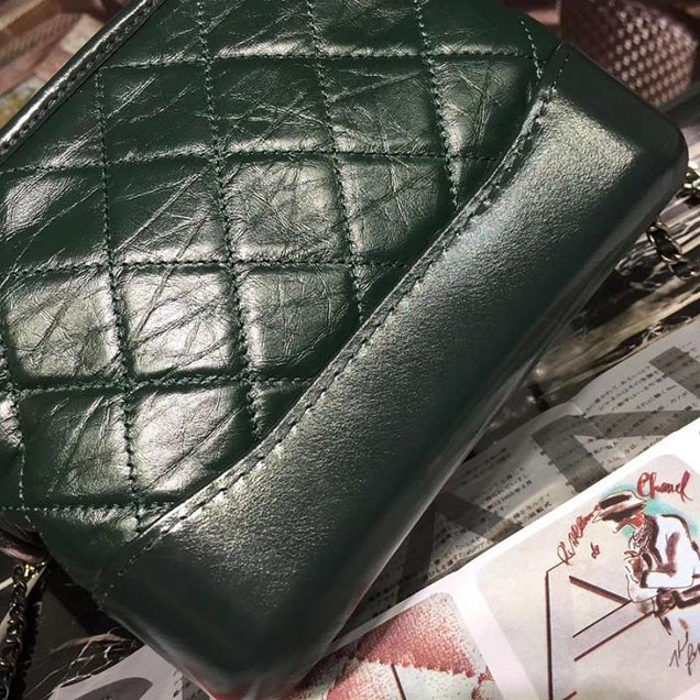 Chanel Gabrielle Hobo Bag Small 20cm Lambskin Leather Fall Winter 2017 Act 2 Collection Green