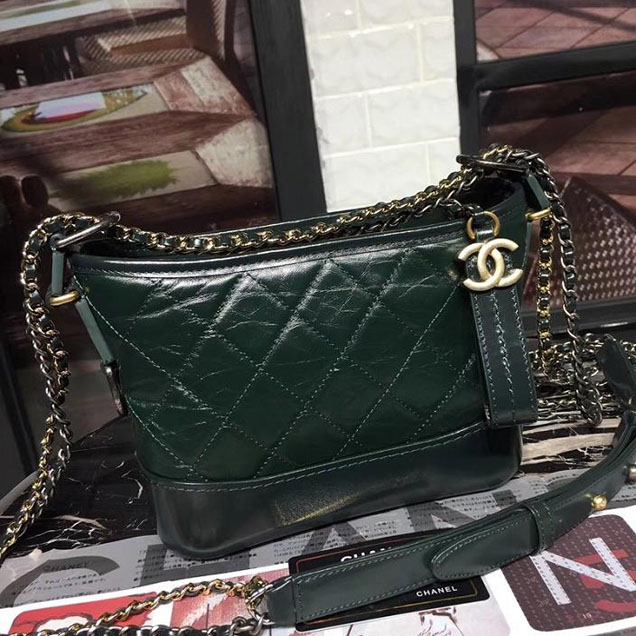 Chanel Gabrielle Hobo Bag Small 20cm Lambskin Leather Fall Winter 2017 Act 2 Collection Green