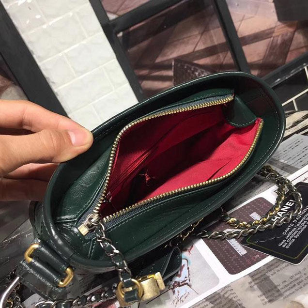 Chanel Gabrielle Hobo Bag Small 20cm Lambskin Leather Fall Winter 2017 Act 2 Collection Green