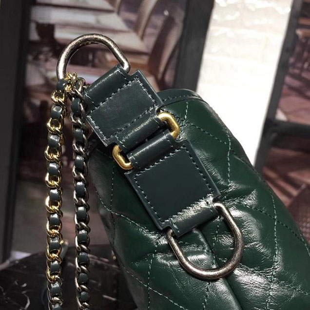 Chanel Gabrielle Hobo Bag Large 28cm Lambskin Leather Fall Winter 2017 Act 2 Collection Green