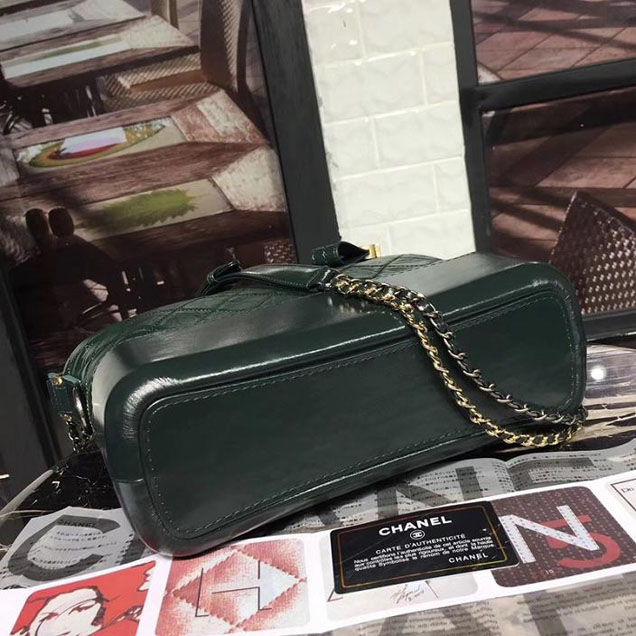 Chanel Gabrielle Hobo Bag Large 28cm Lambskin Leather Fall Winter 2017 Act 2 Collection Green