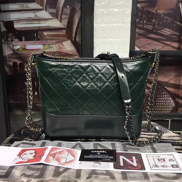 Chanel Gabrielle Hobo Bag Large 28cm Lambskin Leather Fall Winter 2017 Act 2 Collection Green