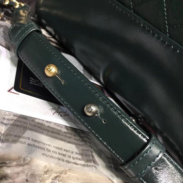 Chanel Gabrielle Hobo Bag Large 28cm Lambskin Leather Fall Winter 2017 Act 2 Collection Green