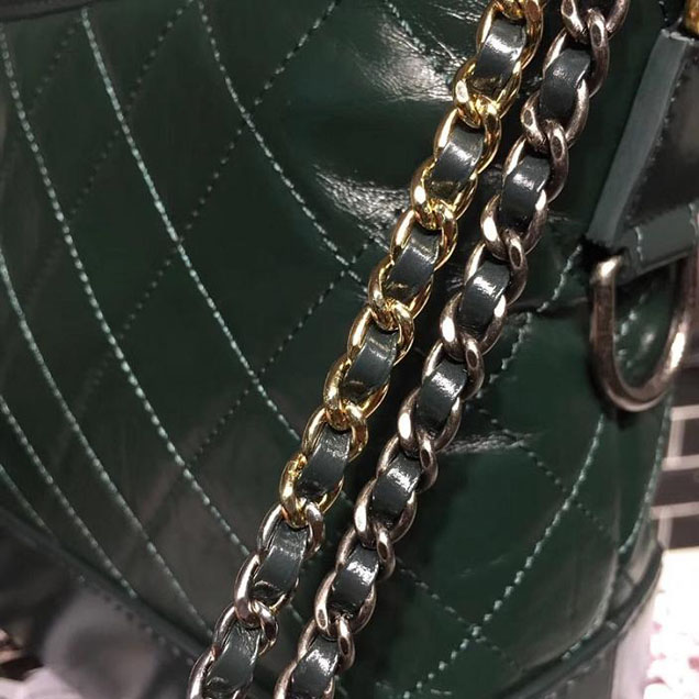 Chanel Gabrielle Hobo Bag Large 28cm Lambskin Leather Fall Winter 2017 Act 2 Collection Green
