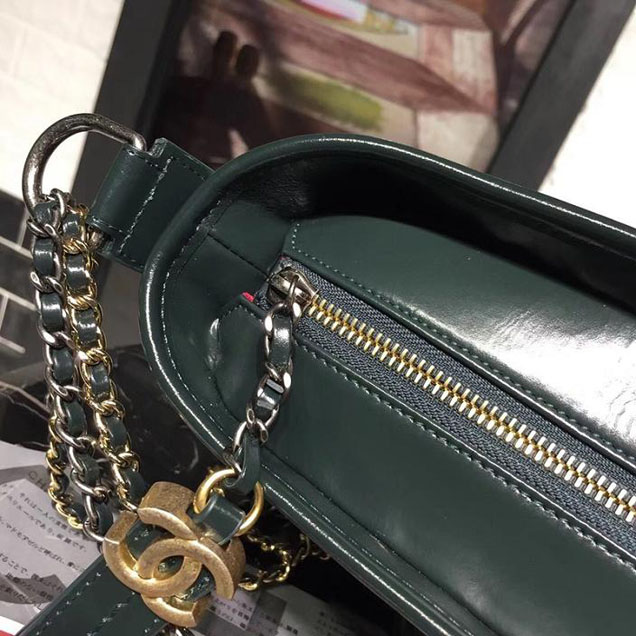 Chanel Gabrielle Hobo Bag Large 28cm Lambskin Leather Fall Winter 2017 Act 2 Collection Green
