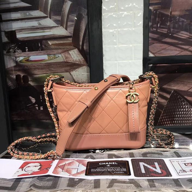 Chanel Gabrielle Hobo Bag Small 20cm Lambskin Leather Fall Winter 2017 Act 2 Collection Apricot