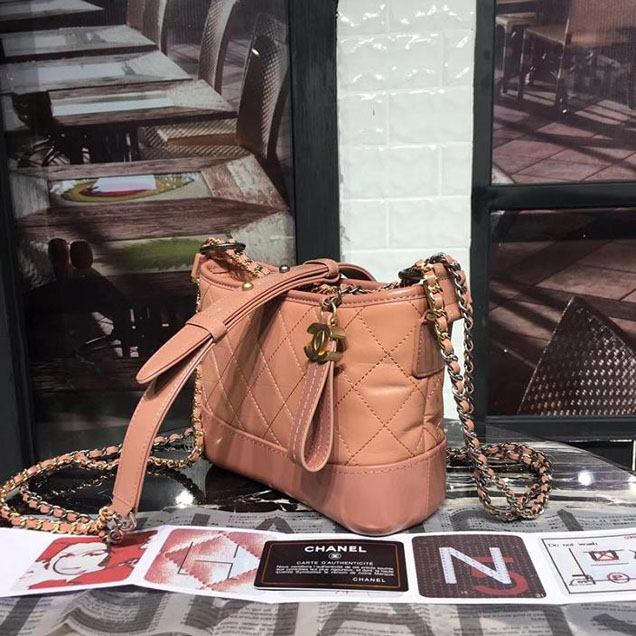 Chanel Gabrielle Hobo Bag Small 20cm Lambskin Leather Fall Winter 2017 Act 2 Collection Apricot
