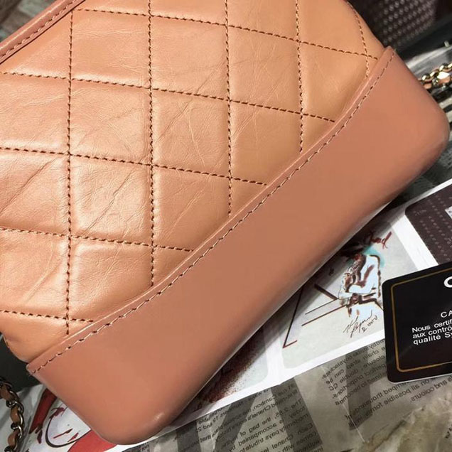 Chanel Gabrielle Hobo Bag Small 20cm Lambskin Leather Fall Winter 2017 Act 2 Collection Apricot