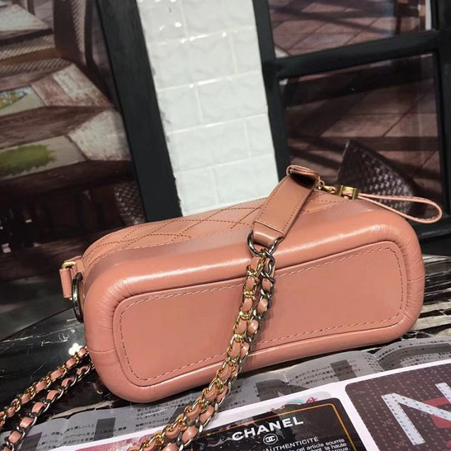 Chanel Gabrielle Hobo Bag Small 20cm Lambskin Leather Fall Winter 2017 Act 2 Collection Apricot