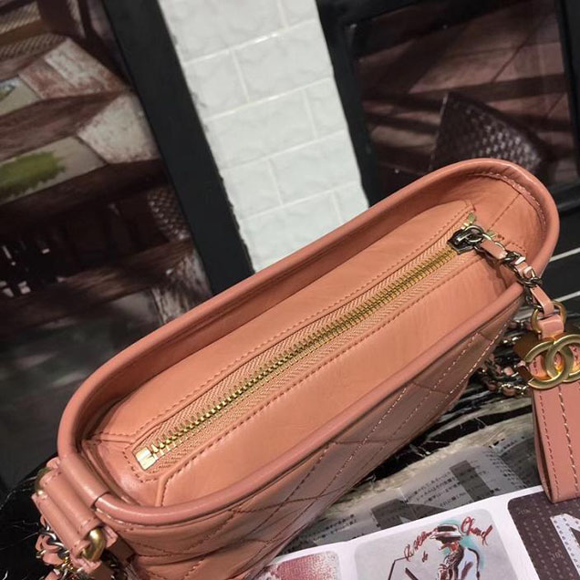 Chanel Gabrielle Hobo Bag Small 20cm Lambskin Leather Fall Winter 2017 Act 2 Collection Apricot