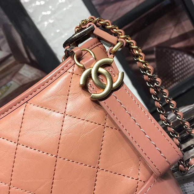Chanel Gabrielle Hobo Bag Small 20cm Lambskin Leather Fall Winter 2017 Act 2 Collection Apricot