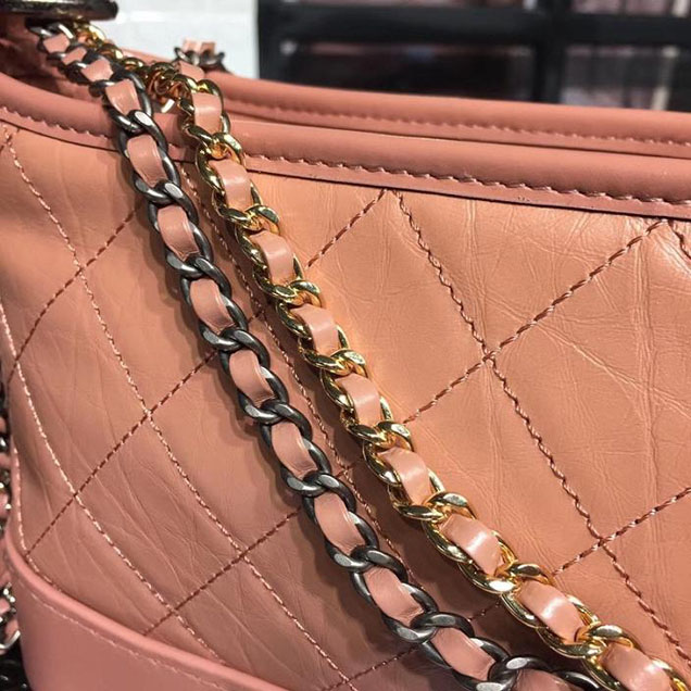 Chanel Gabrielle Hobo Bag Small 20cm Lambskin Leather Fall Winter 2017 Act 2 Collection Apricot