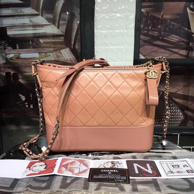 Chanel Gabrielle Hobo Bag Large 28cm Lambskin Leather Fall Winter 2017 Act 2 Collection Apricot