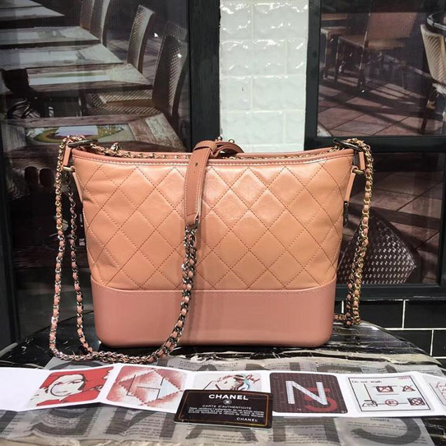 Chanel Gabrielle Hobo Bag Large 28cm Lambskin Leather Fall Winter 2017 Act 2 Collection Apricot