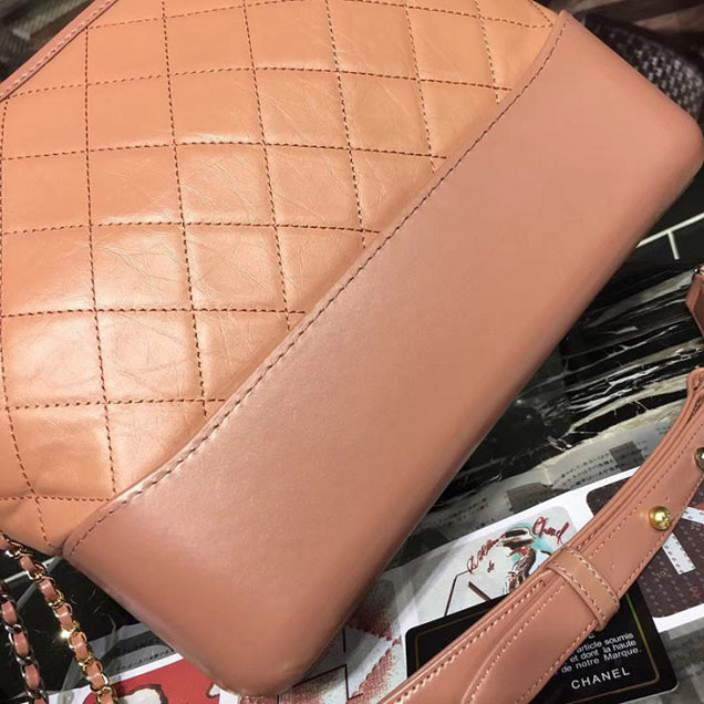 Chanel Gabrielle Hobo Bag Large 28cm Lambskin Leather Fall Winter 2017 Act 2 Collection Apricot