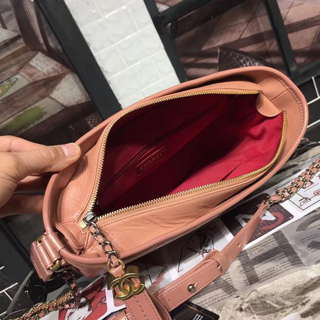 Chanel Gabrielle Hobo Bag Large 28cm Lambskin Leather Fall Winter 2017 Act 2 Collection Apricot