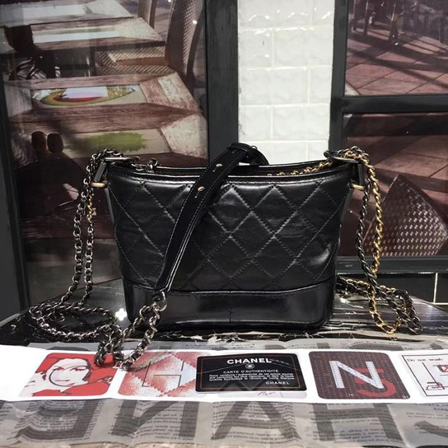 Chanel Gabrielle Hobo Bag Small 20cm Lambskin Leather Fall Winter 2017 Act 2 Collection Black