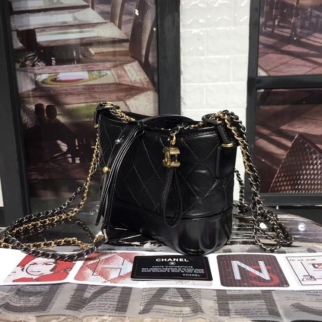 Chanel Gabrielle Hobo Bag Small 20cm Lambskin Leather Fall Winter 2017 Act 2 Collection Black