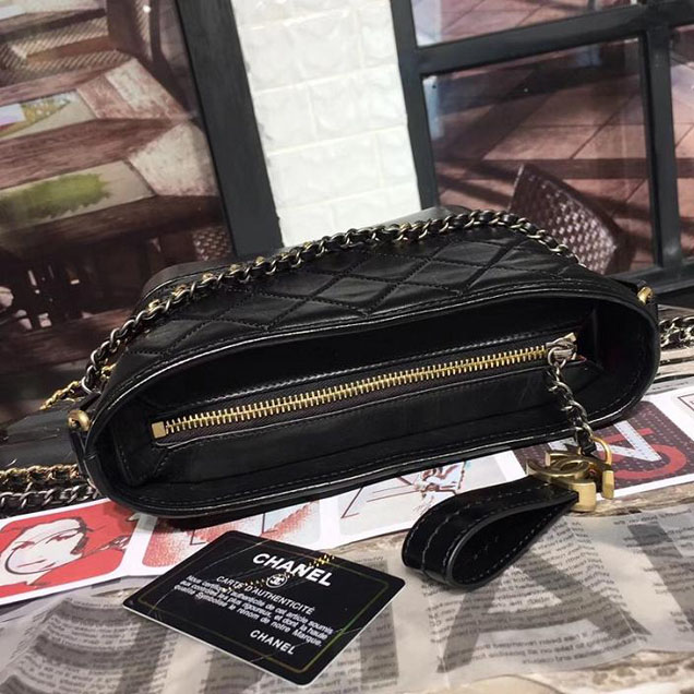 Chanel Gabrielle Hobo Bag Small 20cm Lambskin Leather Fall Winter 2017 Act 2 Collection Black