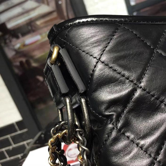 Chanel Gabrielle Hobo Bag Small 20cm Lambskin Leather Fall Winter 2017 Act 2 Collection Black