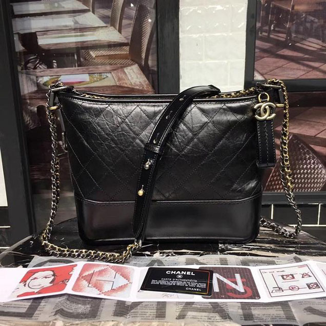 Chanel Gabrielle Hobo Bag Large 28cm Lambskin Leather Fall Winter 2017 Act 2 Collection Black