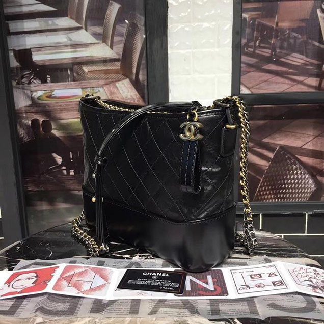 Chanel Gabrielle Hobo Bag Large 28cm Lambskin Leather Fall Winter 2017 Act 2 Collection Black
