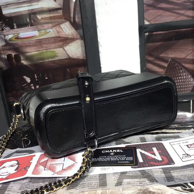 Chanel Gabrielle Hobo Bag Large 28cm Lambskin Leather Fall Winter 2017 Act 2 Collection Black