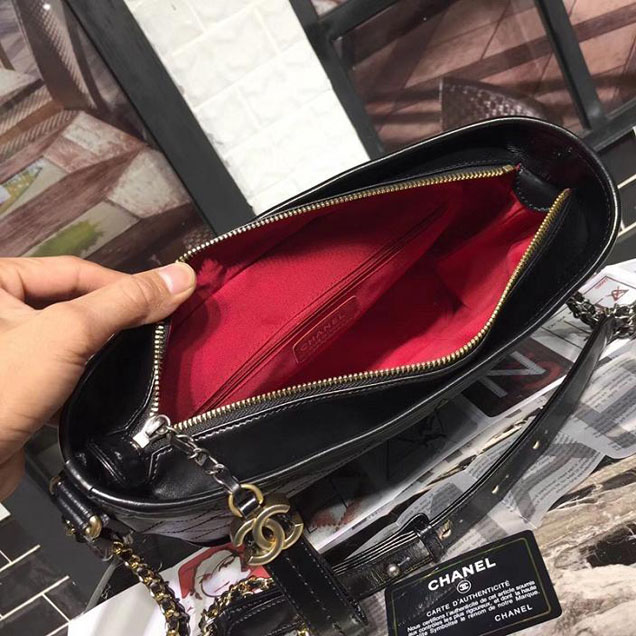 Chanel Gabrielle Hobo Bag Large 28cm Lambskin Leather Fall Winter 2017 Act 2 Collection Black