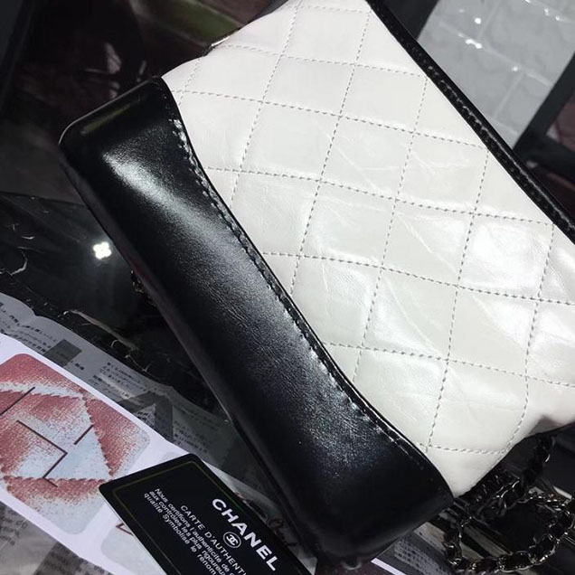Chanel Gabrielle Hobo Bag Small 20cm Lambskin Leather Fall Winter 2017 Act 2 Collection White Black