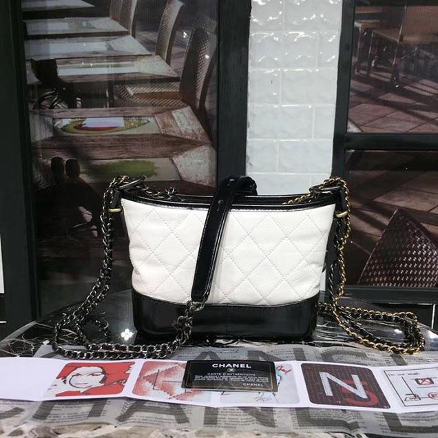 Chanel Gabrielle Hobo Bag Small 20cm Lambskin Leather Fall Winter 2017 Act 2 Collection White Black