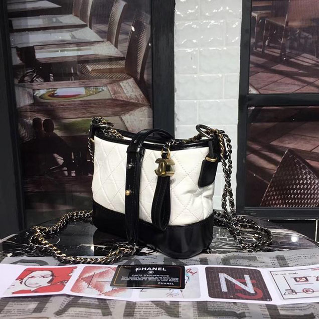Chanel Gabrielle Hobo Bag Small 20cm Lambskin Leather Fall Winter 2017 Act 2 Collection White Black