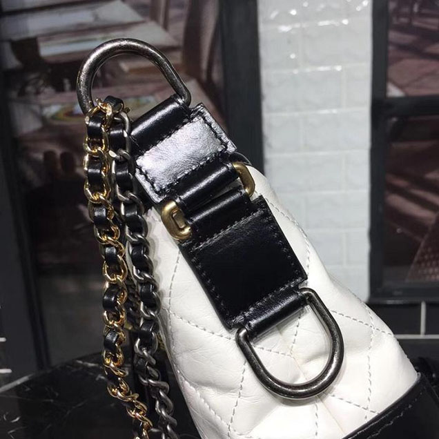 Chanel Gabrielle Hobo Bag Small 20cm Lambskin Leather Fall Winter 2017 Act 2 Collection White Black