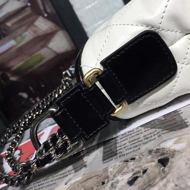 Chanel Gabrielle Hobo Bag Small 20cm Lambskin Leather Fall Winter 2017 Act 2 Collection White Black