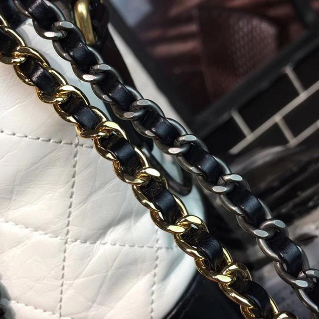 Chanel Gabrielle Hobo Bag Small 20cm Lambskin Leather Fall Winter 2017 Act 2 Collection White Black