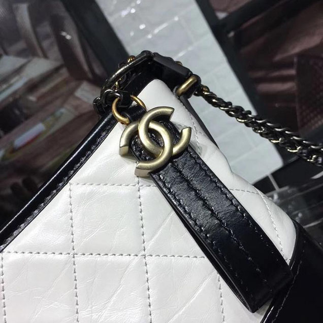 Chanel Gabrielle Hobo Bag Small 20cm Lambskin Leather Fall Winter 2017 Act 2 Collection White Black
