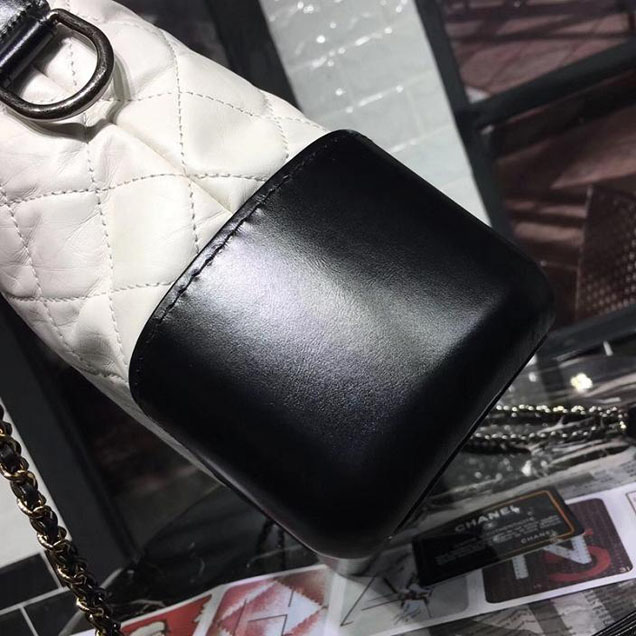 Chanel Gabrielle Hobo Bag Large 28cm Lambskin Leather Fall Winter 2017 Act 2 Collection White Black