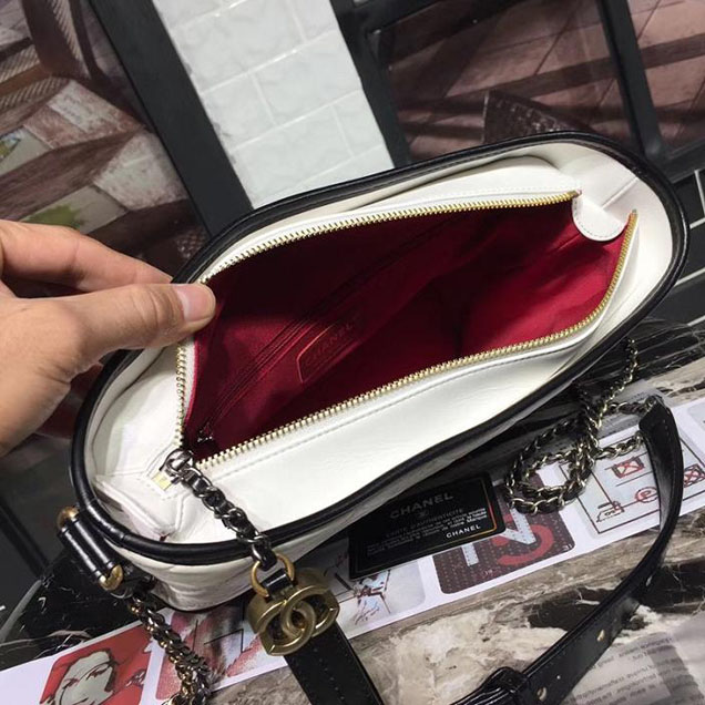 Chanel Gabrielle Hobo Bag Large 28cm Lambskin Leather Fall Winter 2017 Act 2 Collection White Black