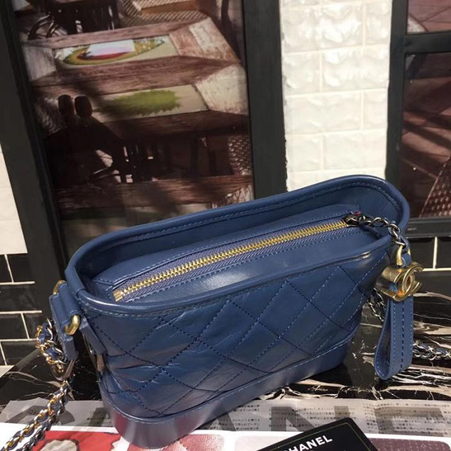 Chanel Gabrielle Hobo Bag Small 20cm Lambskin Leather Fall Winter 2017 Act 2 Collection Blue