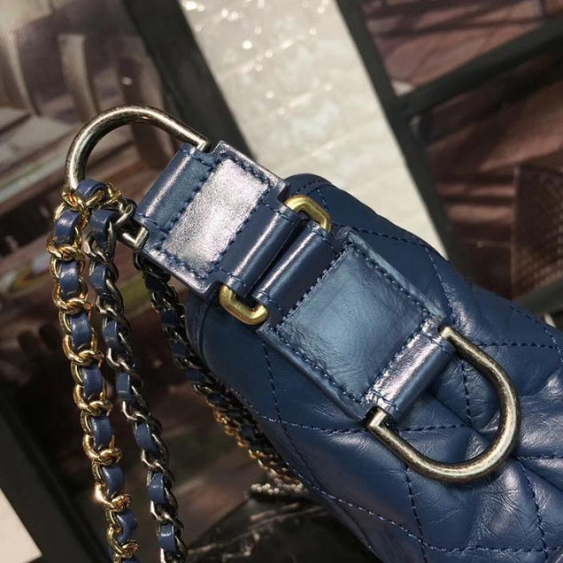Chanel Gabrielle Hobo Bag Small 20cm Lambskin Leather Fall Winter 2017 Act 2 Collection Blue