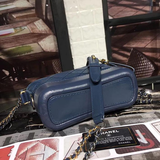 Chanel Gabrielle Hobo Bag Small 20cm Lambskin Leather Fall Winter 2017 Act 2 Collection Blue