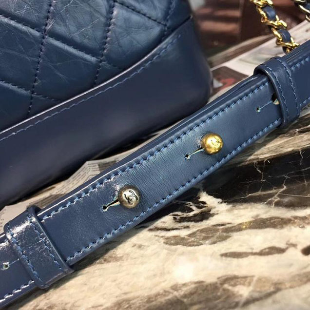 Chanel Gabrielle Hobo Bag Small 20cm Lambskin Leather Fall Winter 2017 Act 2 Collection Blue