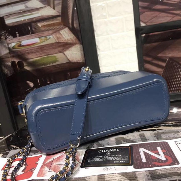 Chanel Gabrielle Hobo Bag Large 28cm Lambskin Leather Fall Winter 2017 Act 2 Collection Blue