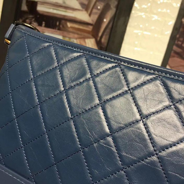 Chanel Gabrielle Hobo Bag Large 28cm Lambskin Leather Fall Winter 2017 Act 2 Collection Blue