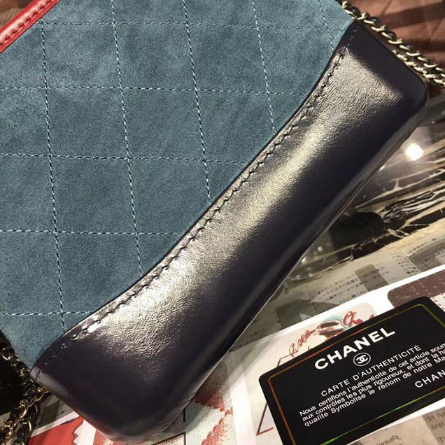 Chanel Gabrielle Hobo Bag Small 20cm Suede Lambskin Leather Fall Winter 2017 Act 2 Collection Blue
